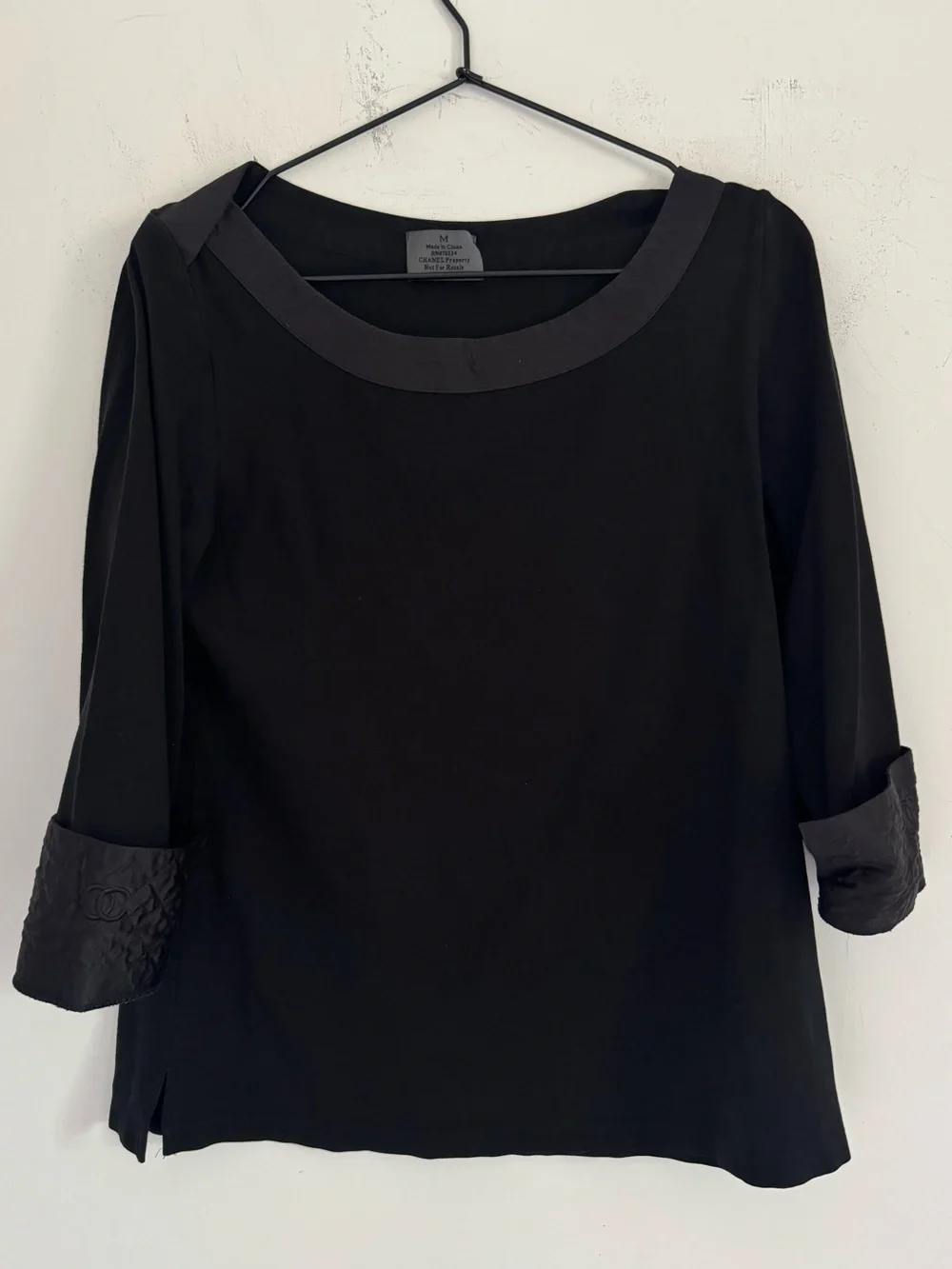 Chanel Uniform Black CC Sleeve Blouse M
